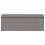 NNEVL Storage Bench Foldable Light Grey Faux Linen