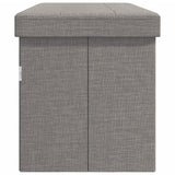 NNEVL Storage Bench Foldable Light Grey Faux Linen