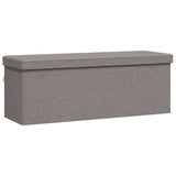 NNEVL Storage Bench Foldable Light Grey Faux Linen