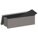 NNEVL Storage Bench Foldable Light Grey Faux Linen