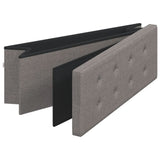 NNEVL Storage Bench Foldable Light Grey Faux Linen