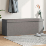 NNEVL Storage Bench Foldable Light Grey Faux Linen