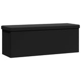 NNEVL Storage Bench Foldable Black PVC