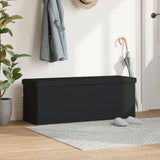 NNEVL Storage Bench Foldable Black PVC