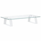 NNEVL Monitor Stand White 40x20x8 cm Tempered Glass and Metal