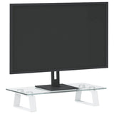 NNEVL Monitor Stand White 40x20x8 cm Tempered Glass and Metal