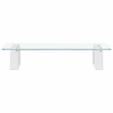 NNEVL Monitor Stand White 40x20x8 cm Tempered Glass and Metal