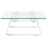 NNEVL Monitor Stand White 40x20x8 cm Tempered Glass and Metal