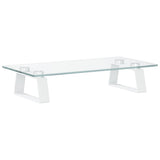 NNEVL Monitor Stand White 40x20x8 cm Tempered Glass and Metal