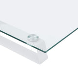 NNEVL Monitor Stand White 40x20x8 cm Tempered Glass and Metal