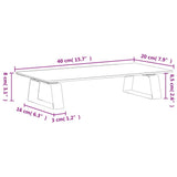 NNEVL Monitor Stand White 40x20x8 cm Tempered Glass and Metal