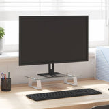 NNEVL Monitor Stand White 40x20x8 cm Tempered Glass and Metal