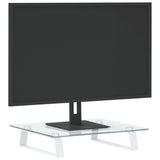 NNEVL Monitor Stand White 40x35x8 cm Tempered Glass and Metal