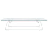NNEVL Monitor Stand White 40x35x8 cm Tempered Glass and Metal
