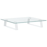 NNEVL Monitor Stand White 40x35x8 cm Tempered Glass and Metal