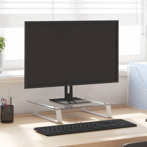 NNEVL Monitor Stand White 40x35x8 cm Tempered Glass and Metal