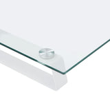 NNEVL Monitor Stand White 100x35x8 cm Tempered Glass and Metal