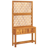 NNEVL Planter with Trellis and Shelf 100x32x185 cm Solid Wood Acacia