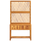 NNEVL Planter with Trellis and Shelf 100x32x185 cm Solid Wood Acacia