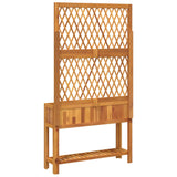 NNEVL Planter with Trellis and Shelf 100x32x185 cm Solid Wood Acacia