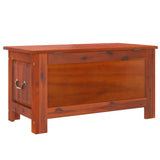 NNEVL Storage Chest with Lid Brown Solid Wood Acacia