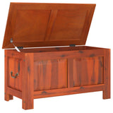 NNEVL Storage Chest with Lid Brown Solid Wood Acacia