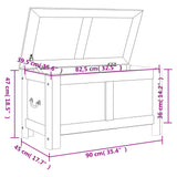 NNEVL Storage Chest with Lid Brown Solid Wood Acacia