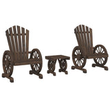 NNEVL 3 Piece Garden Lounge Set Solid Wood Fir