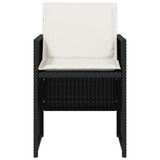 NNEVL Garden Chairs with Cushions 4 pcs Black Poly Rattan
