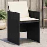 NNEVL Garden Chairs with Cushions 4 pcs Black Poly Rattan
