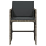 NNEVL Garden Chairs with Cushions 4 pcs Grey Poly Rattan