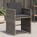 NNEVL Garden Chairs with Cushions 4 pcs Grey Poly Rattan