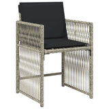 NNEVL Garden Chairs with Cushions 4 pcs Light Grey Poly Rattan