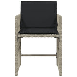 NNEVL Garden Chairs with Cushions 4 pcs Light Grey Poly Rattan