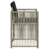 NNEVL Garden Chairs with Cushions 4 pcs Light Grey Poly Rattan
