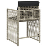 NNEVL Garden Chairs with Cushions 4 pcs Light Grey Poly Rattan