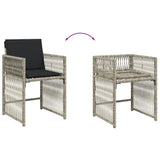 NNEVL Garden Chairs with Cushions 4 pcs Light Grey Poly Rattan