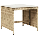 NNEVL Garden Stools with Cushions 4 pcs Beige 41x41x36 cm Poly Rattan