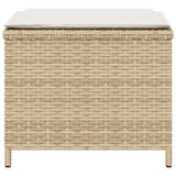 NNEVL Garden Stools with Cushions 4 pcs Beige 41x41x36 cm Poly Rattan