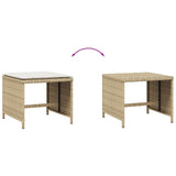 NNEVL Garden Stools with Cushions 4 pcs Beige 41x41x36 cm Poly Rattan