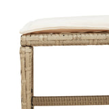 NNEVL Garden Stools with Cushions 4 pcs Beige 41x41x36 cm Poly Rattan