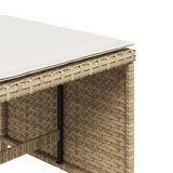 NNEVL Garden Stools with Cushions 4 pcs Beige 41x41x36 cm Poly Rattan