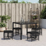 NNEVL Garden Stools with Cushions 4 pcs Black 41x41x36 cm Poly Rattan
