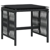 NNEVL Garden Stools with Cushions 4 pcs Black 41x41x36 cm Poly Rattan