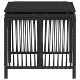 NNEVL Garden Stools with Cushions 4 pcs Black 41x41x36 cm Poly Rattan