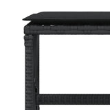 NNEVL Garden Stools with Cushions 4 pcs Black 41x41x36 cm Poly Rattan