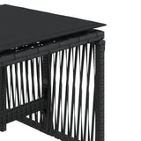 NNEVL Garden Stools with Cushions 4 pcs Black 41x41x36 cm Poly Rattan