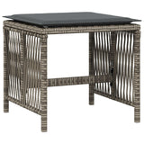 NNEVL Garden Stools with Cushions 4 pcs Grey 41x41x36 cm Poly Rattan