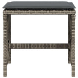 NNEVL Garden Stools with Cushions 4 pcs Grey 41x41x36 cm Poly Rattan