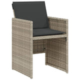 NNEVL 3 Piece Bistro Set with Cushions Light Grey Poly Rattan